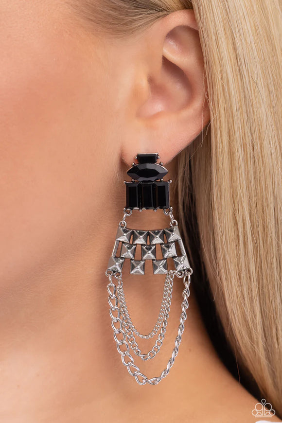 Dangling Art Deco - Black